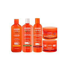 Cantu Set Cabellos Tipo 4 | Rutina 5 Pasos para Coils 4A-4C: Limpieza Suave, Hidratación Profunda, Definición y Fijación Blindada